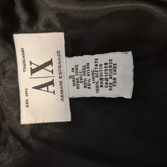 Armani Exchange Elegant Black Trench Coat